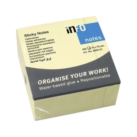 cubo de notas adhesivas global notes 75x75mm - 400 hojas