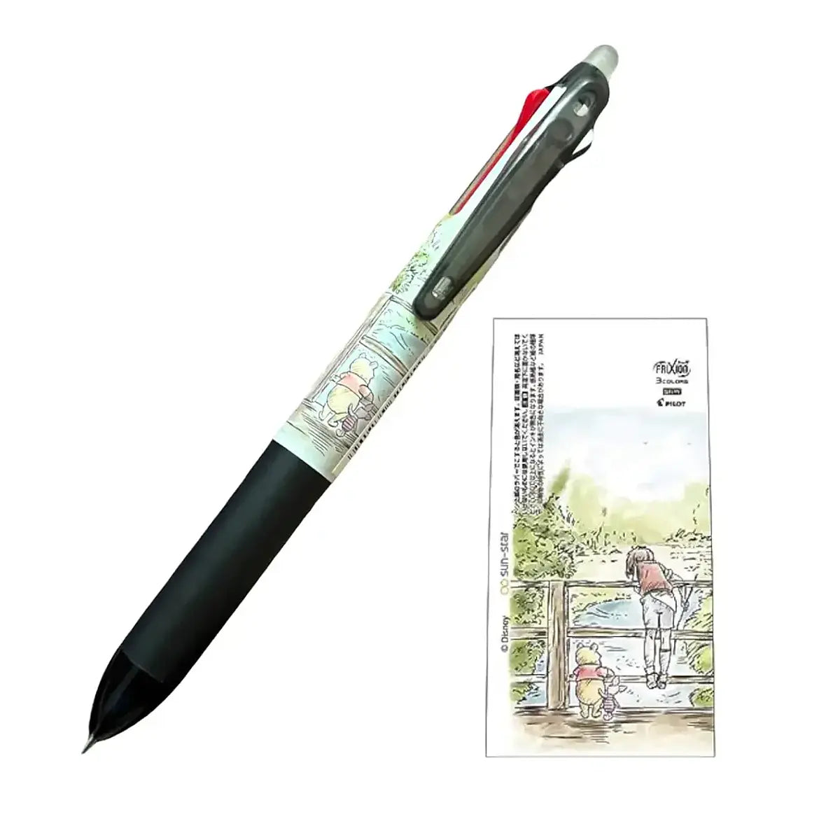 lápiz triple gel 0.5 mm pilot frixion winnie pooh - negro