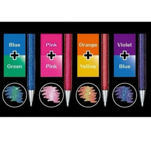 set 4 lápices gel 1.0 mm pentel hydrid dual metallic pokemon
