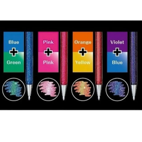 set 4 lápices gel 1.0 mm pentel hydrid dual metallic pokemon