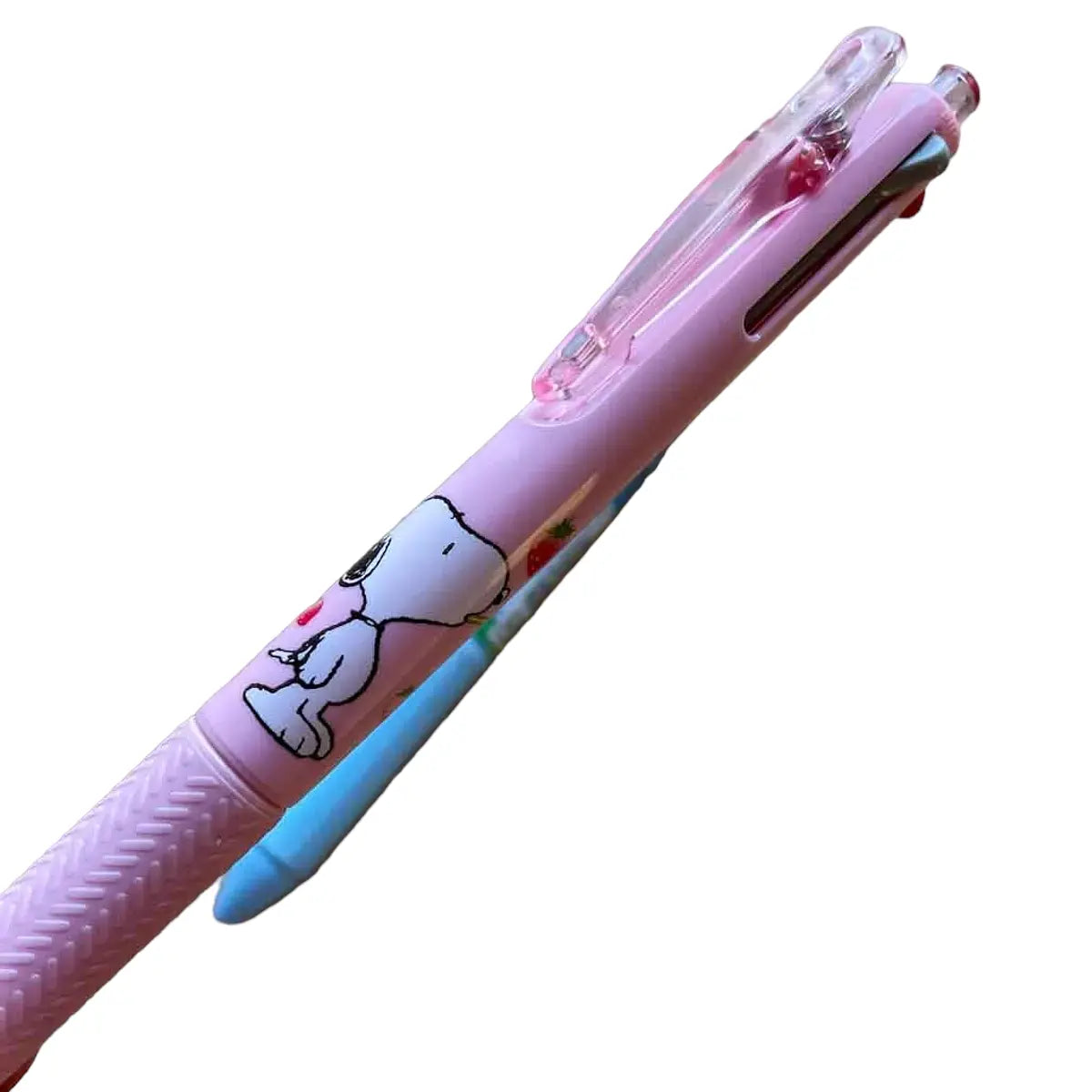 lápiz pasta triple negro rojo portaminas 0.5 mm pilot acroball snoopy - pink