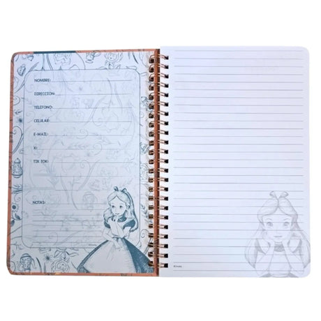 libreta a5 princesa alicia disney espiral