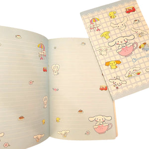libreta sanrio cinnamoroll hojas con diseño líneas