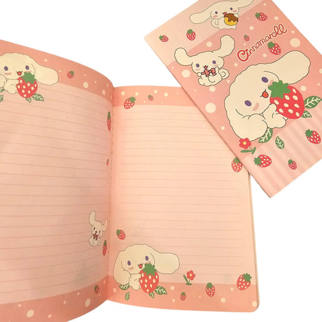 libreta sanrio cinnamoroll hojas con diseño líneas