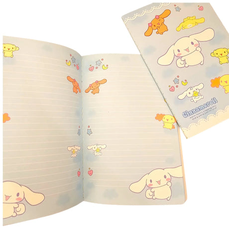 libreta sanrio cinnamoroll hojas con diseño líneas
