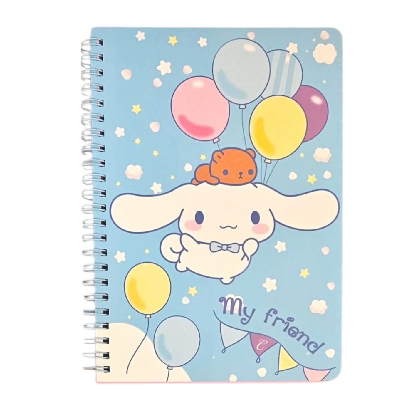 libreta con espiral personajes sanrio hojas líneas color