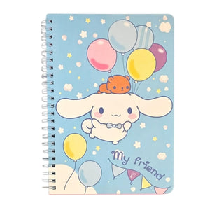 libreta con espiral personajes sanrio hojas líneas color