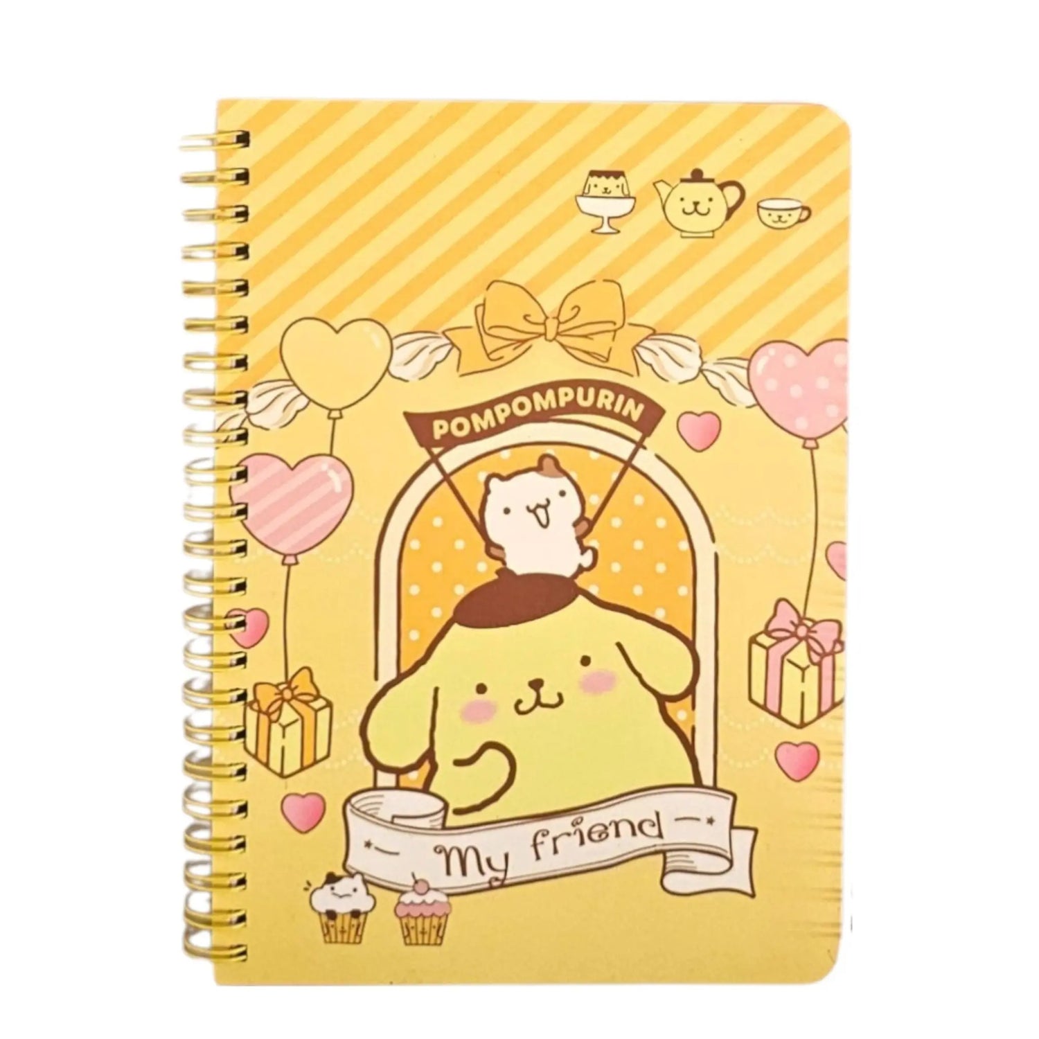 libreta con espiral personajes sanrio hojas líneas color