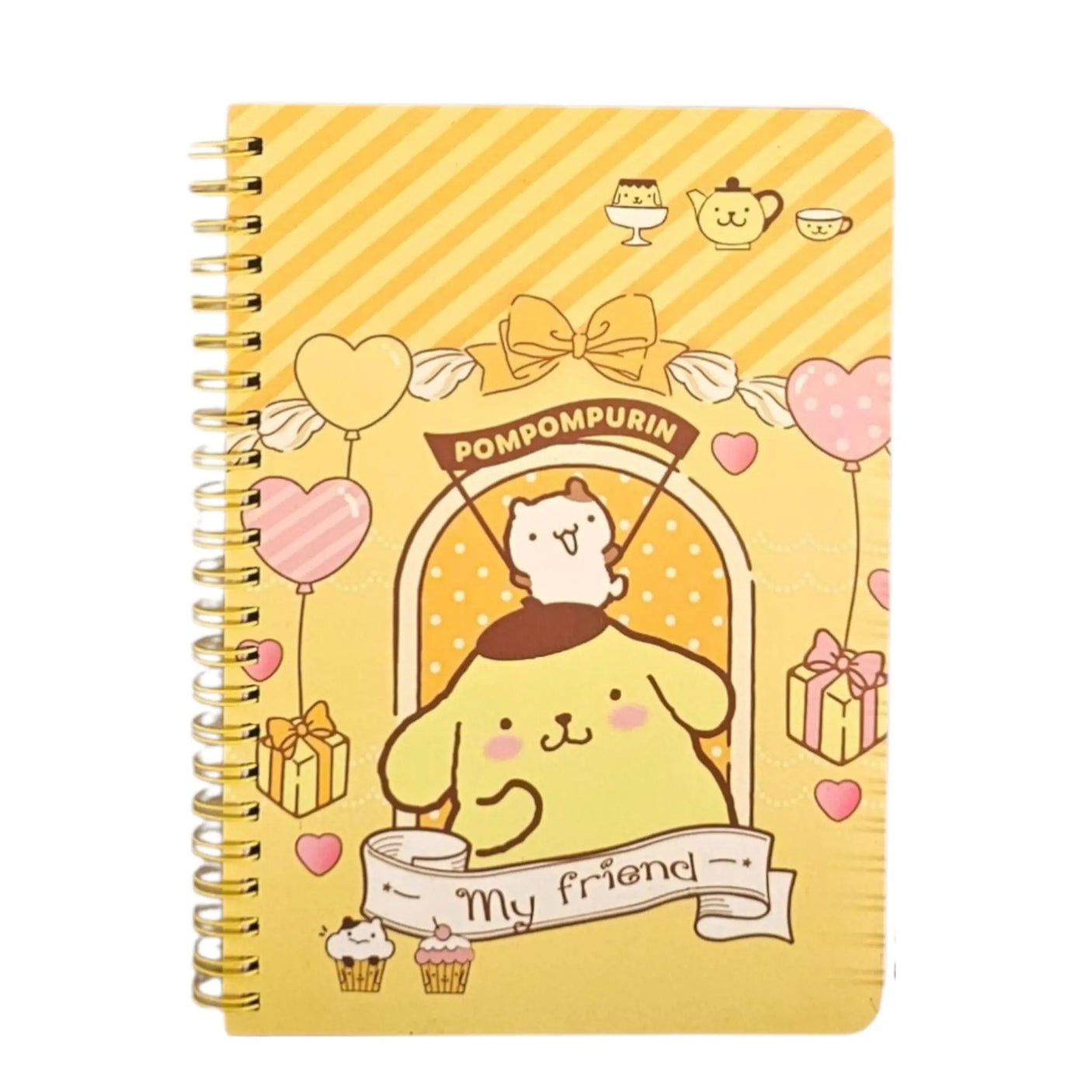 libreta con espiral personajes sanrio hojas líneas color