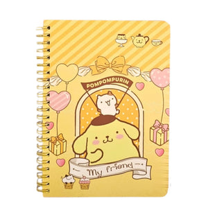 libreta con espiral personajes sanrio hojas líneas color