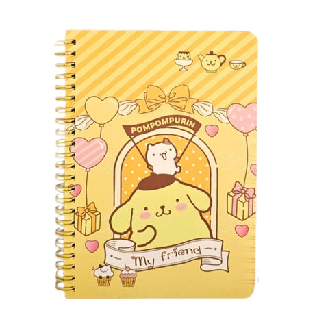 libreta con espiral personajes sanrio hojas líneas color