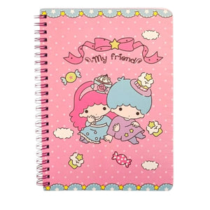 libreta con espiral personajes sanrio hojas líneas color