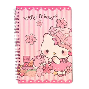 libreta con espiral personajes sanrio hojas líneas color