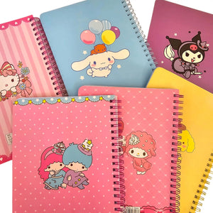 libreta con espiral personajes sanrio hojas líneas color