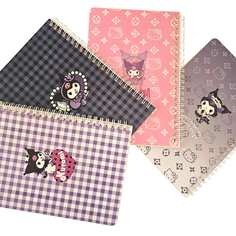libreta con espiral sanrio kuromi líneas
