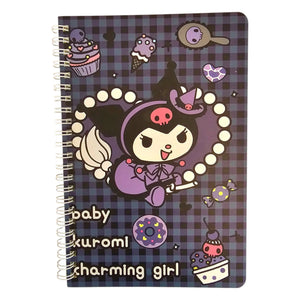 libreta con espiral sanrio kuromi líneas