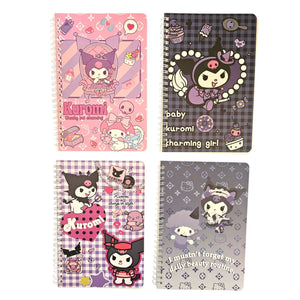 libreta con espiral sanrio kuromi líneas