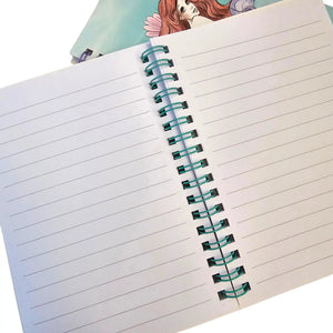 libreta a6 sirenita hojas blancas de líneas