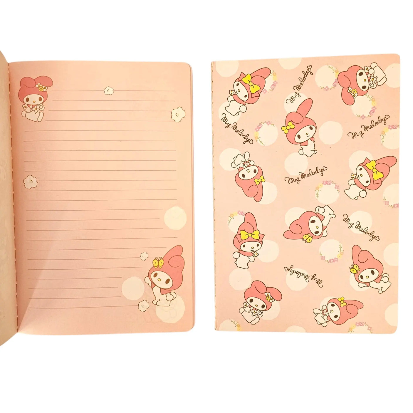 libreta sanrio my melody hojas con diseño líneas