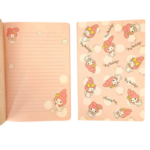 libreta sanrio my melody hojas con diseño líneas