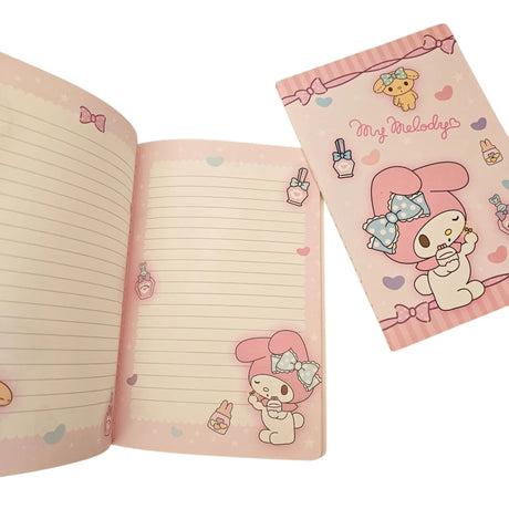 libreta sanrio my melody hojas con diseño líneas