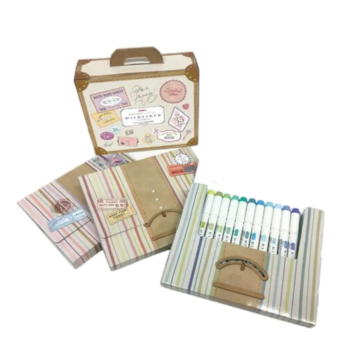 caja maletín con 35 destacadores mildliner