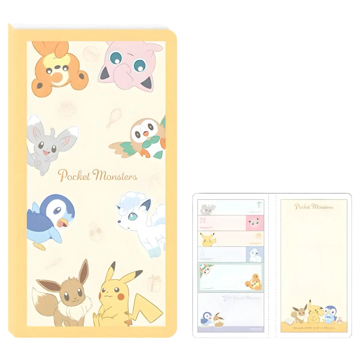 set de banderitas adhesivas y memopad desplegable pokémon