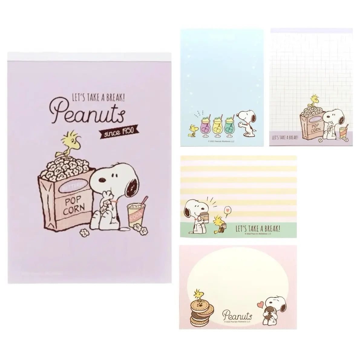 memopad sunstar snoopy peanuts pop corn