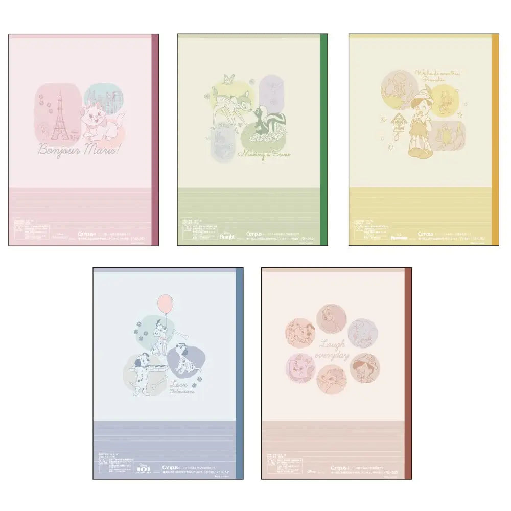 pack 5 cuadernos campus disney clásicos acuarela 7mm A Line