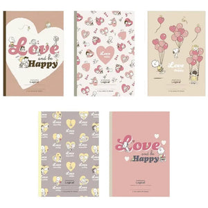 pack 5 cuadernos campus snoopy love & hearts 7mm A Line