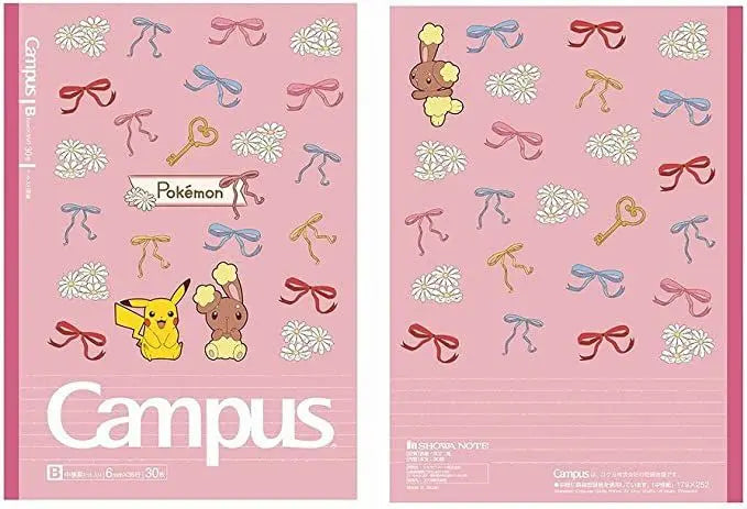 pack 5 cuadernos campus pokémon pikachu flower series 6mm B Line