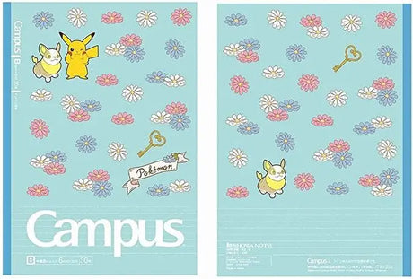 pack 5 cuadernos campus pokémon pikachu flower series 6mm B Line