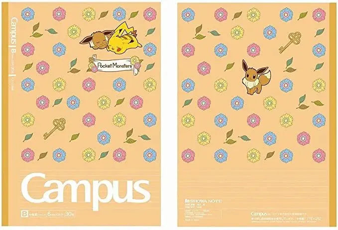 pack 5 cuadernos campus pokémon pikachu flower series 6mm B Line