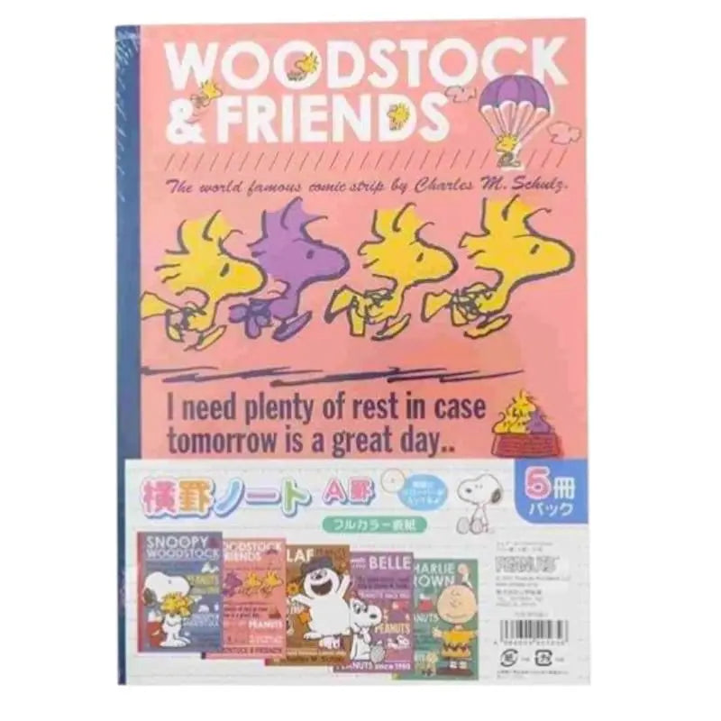 pack 5 cuadernos apica snoopy school colors 7mm dot line