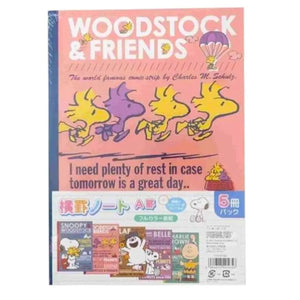 pack 5 cuadernos apica snoopy school colors 7mm dot line