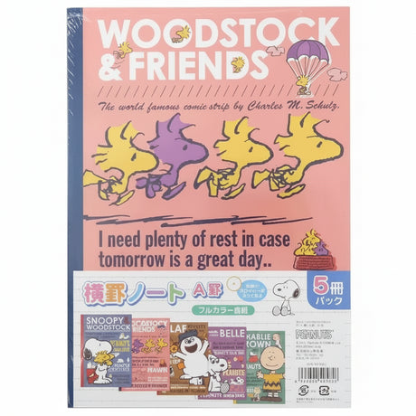 pack 5 cuadernos apica snoopy school colors 7mm dot line