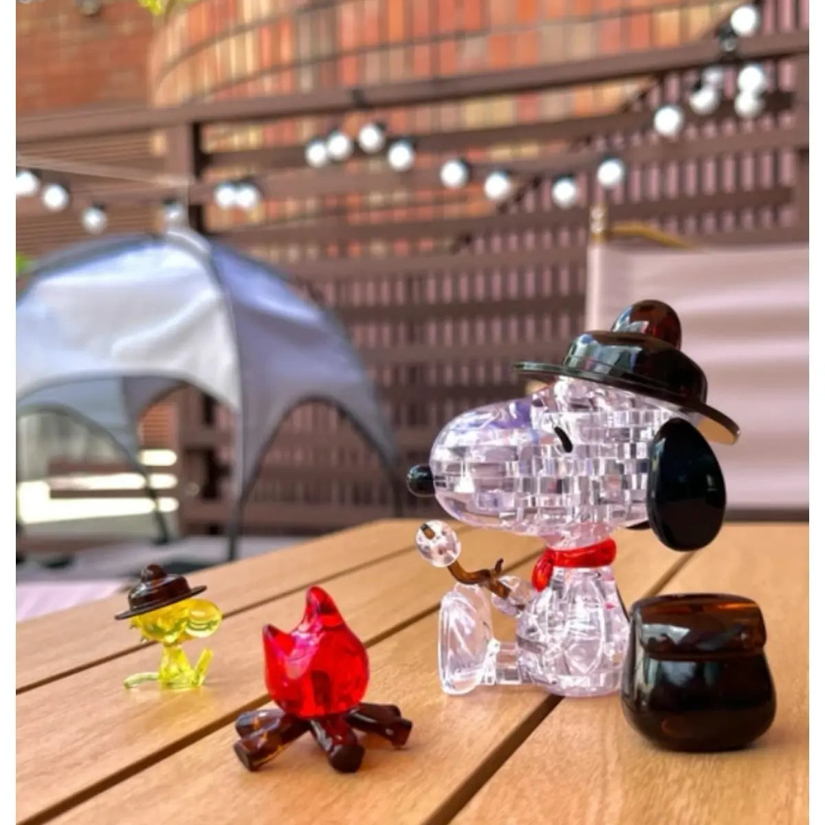 puzzle 3d crystal snoopy peanuts fogata