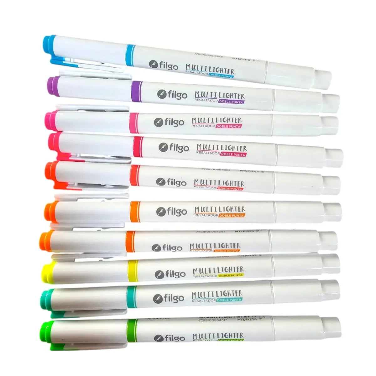 Set de 10 marcadores doble punta multiligther fluo