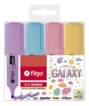 set de 4 destacadores text marker - tonos pastel