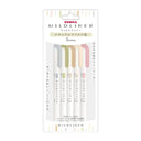 set 5 destacadores zebra mildliner colores nuevos