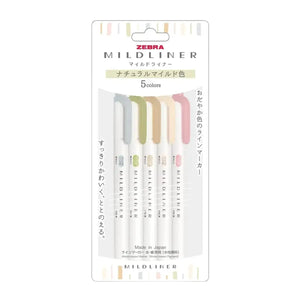 set 5 destacadores zebra mildliner colores nuevos