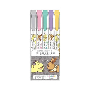 set 5 destacadores zebra mildliner pokemon