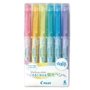 set 6 destacadores pilot frixion borrable