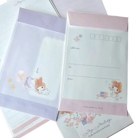 set de cartas y sobres sanrio (28 hojas / 14 sobres)