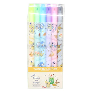 set 6 destacadores doble punta pokémon (colores pastel)