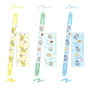 set 6 destacadores doble punta pokémon (colores pastel)