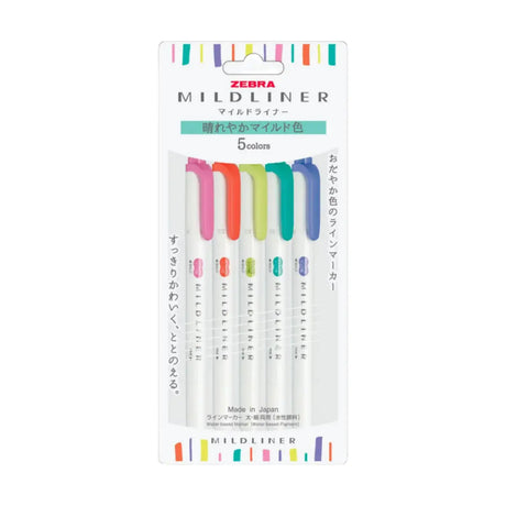 set 5 destacadores zebra mildliner