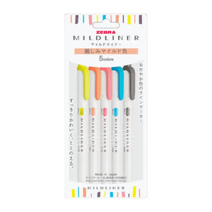 set 5 destacadores zebra mildliner