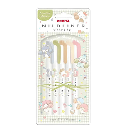 set 5 destacadores zebra mildliner sanrio