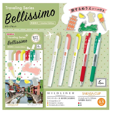 set destacadores y lápices gel sarasa zebra